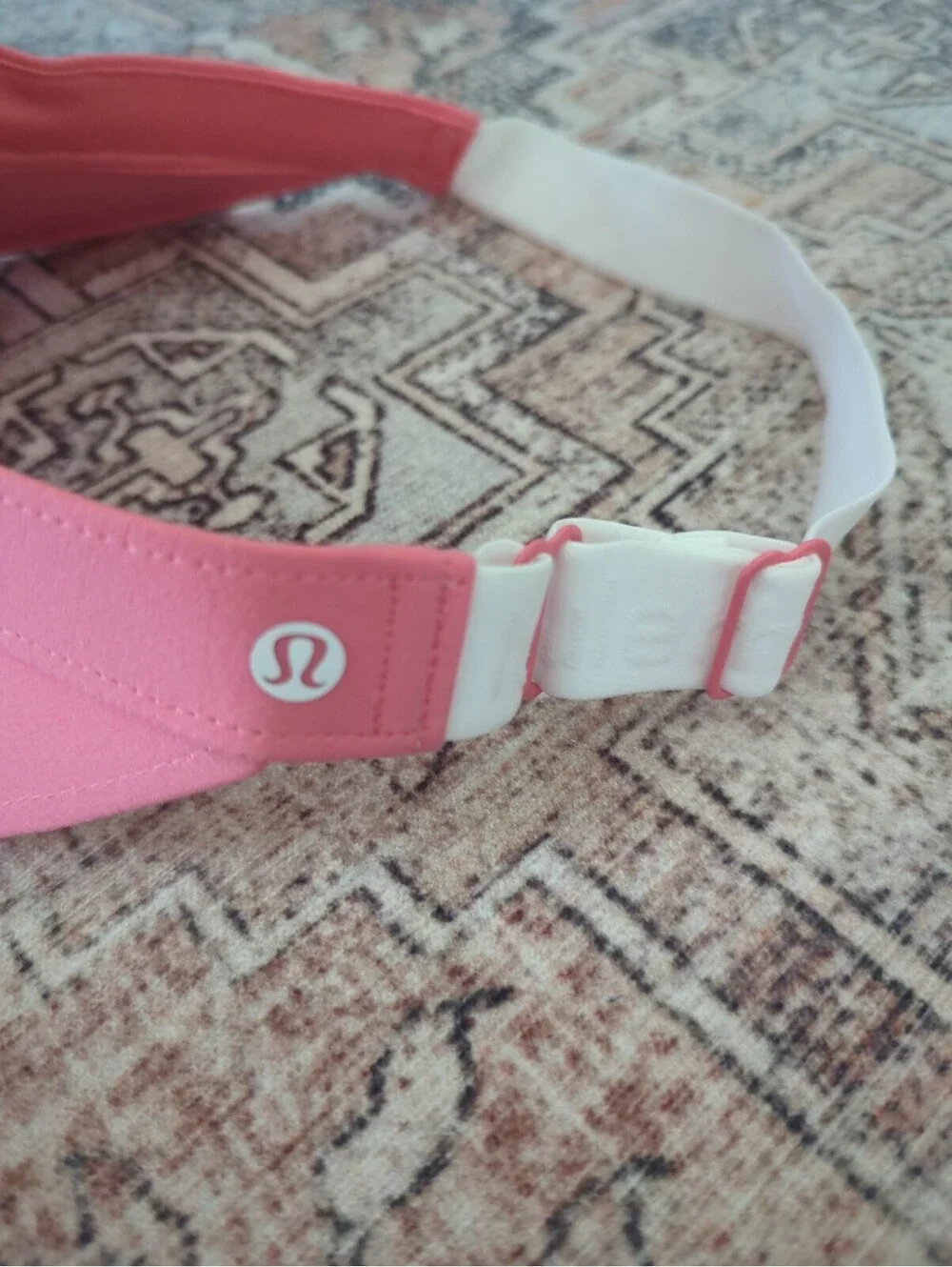 Lululemon Fast Paced Wide Band Running Visor Coral Elastic Back